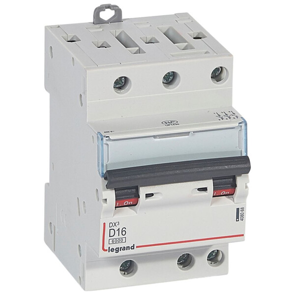 Disjoncteur dx³ 6000-vis/vis-3p-400v~-16a-10ka-courbe d-départ tri-peigne hx³ opti 4p - Legrand - 408068