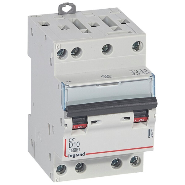 Disjoncteur dx³ 6000-vis/vis-4p-400v~-10a-10ka-courbe d-départ tri-peigne hx³ opti 4p - Legrand - 408125