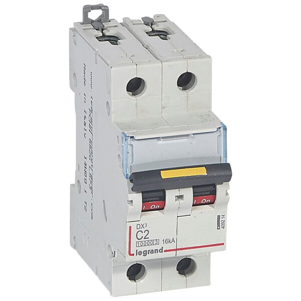 Disjoncteur dx³ 10000-vis/vis-2p-230/400v~-2a-16ka-courbe c-protect départ - Legrand - 409214