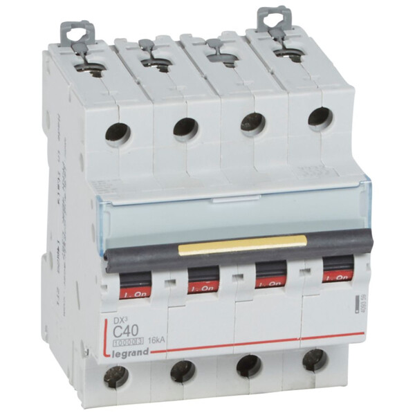 Disjoncteur Legrand DX³ 4P 40A courbe C – 16kA – Arrivée haute – Réf. 409359 - Legrand - 409359