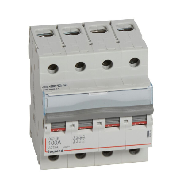 Interrupteur sectionneur de tête DX-IS - vis/vis - 4P - 400 V~ - 100 A - 4 M - Legrand - 406489