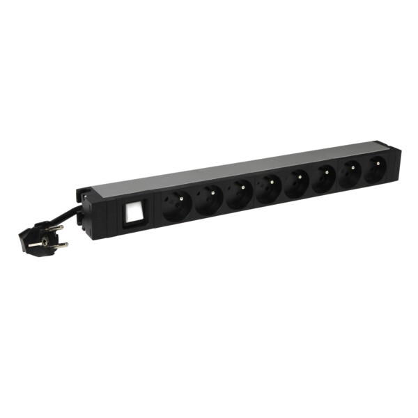 PDU avec interrupteur à voyant 19pouces1U LCS³ avec 8 prises 2P+T et cordon d'alimentation 3m avec fiche 2P+T 16A - Legrand - 646822