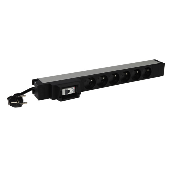 PDU avec disjoncteur 16A 19pouces 1U LCS³ avec 6 prises 2P+T et cordon d'alimentation 3m avec fiche 2P+T 16A Legrand - Legrand - 646830