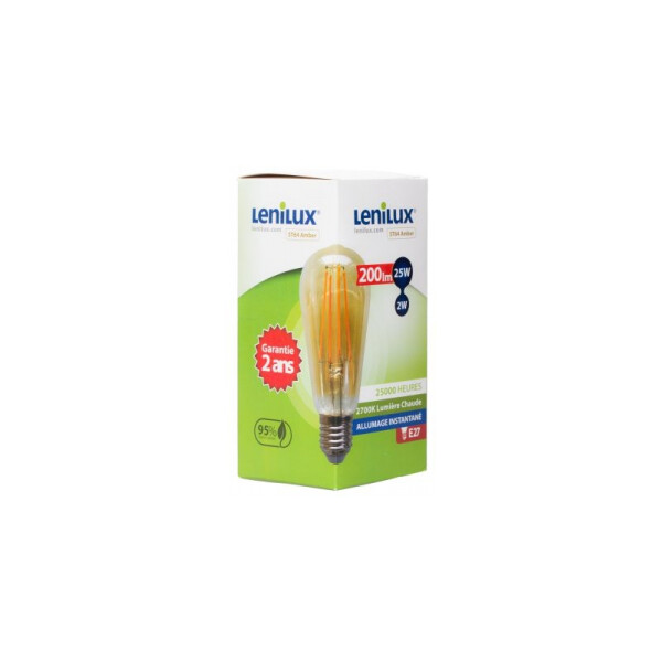 Lampe LED à filament edison ST64 ambrée 200lm E27 - Lenilux - Lenilux - 340121