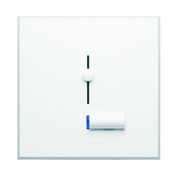 Variateur curseur Lyneo av inter. ON/OFF+ Blanc voyant état LED, 40-500W sans cadre - Lutron - LLSM-502B-FAW-M
