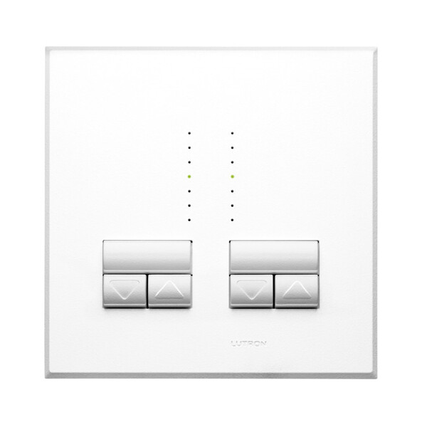 Double Variateur électronique RANIA Blanc, niveau gradation par led, 2x250W sans cadre - Lutron - RNEU-252B-FAW-M