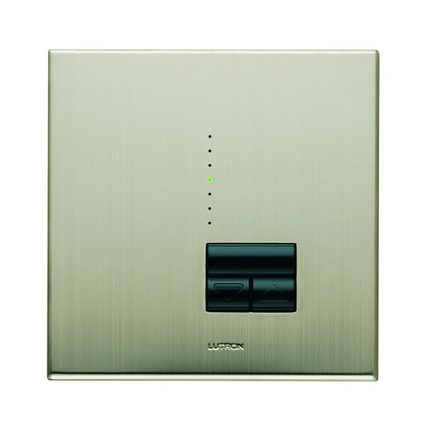 Variateur électronique RANIA Alu Brossé, niveau gradation par led, 450W sans cadre - Lutron - RNSU-452B-FSN-M