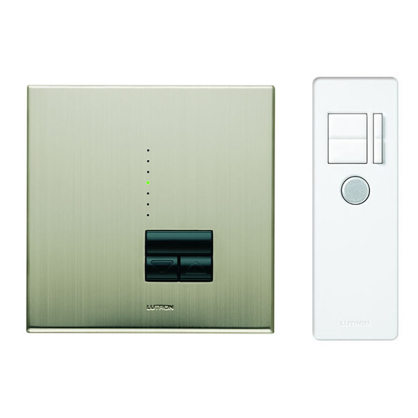 Kit Variateur RANIA Alu Brossé + Télécommande à Infra rouge, pilotage à distance - Lutron - RPSU-452H-FSN-S