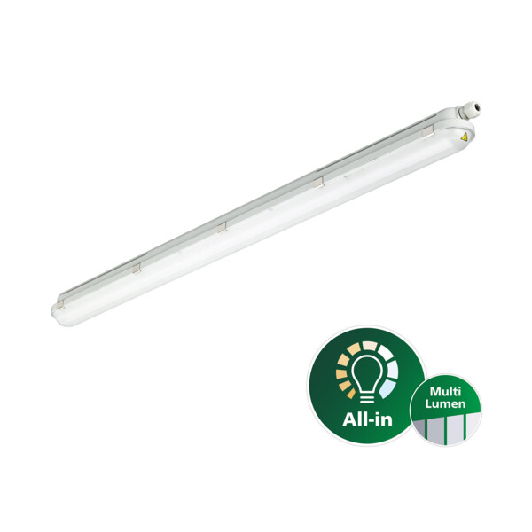 Coreline etanche led 1200 wt120c 830 on/off 28,5w 4400lm ip66 ik08 100khl80 - Mazda - 390127