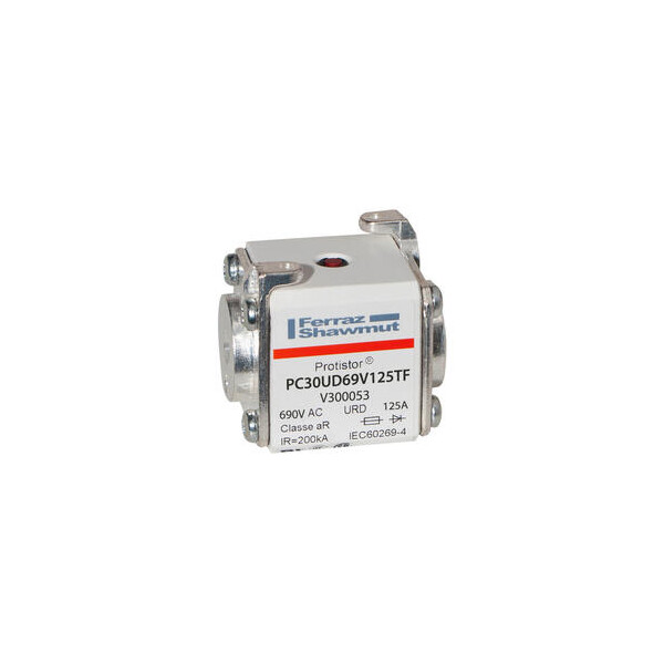 Fusible aR Taille 30 125 A 690 VAC Protistor Mersen Ferraz – TTF – Trou Taraudé M8 - Mersen - Ferraz - V300053