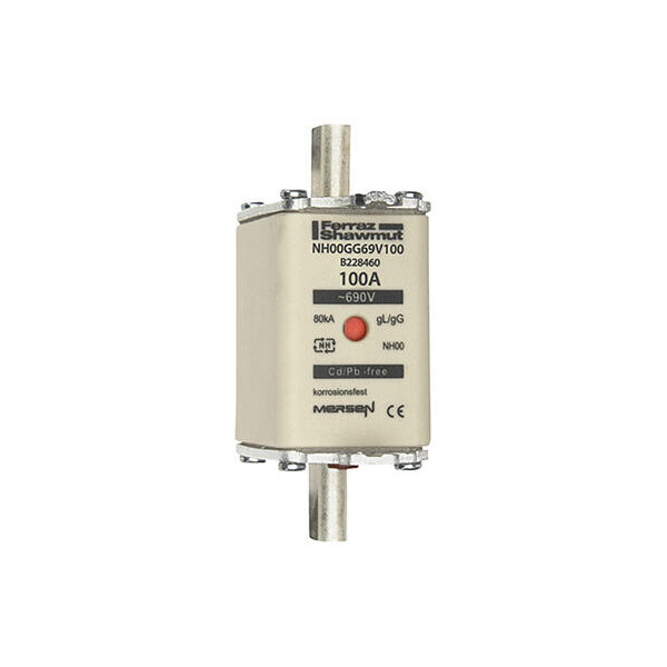 Fusible nh00 gg 100a - indicateur - 690v - Mersen - Ferraz - B228460