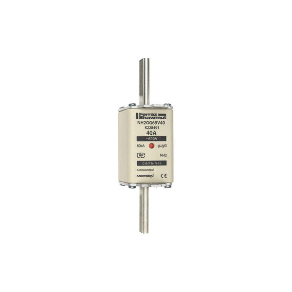 Fusible nh2 gg 40a - indicateur - 690v - Mersen - Ferraz - K228491
