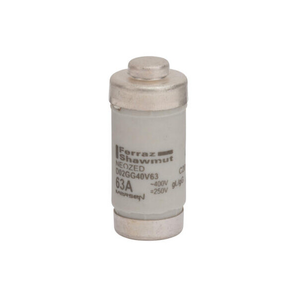 Fusible bouteille d02 (e18)  gg 63a - 400 vac / 250 vdc - neozed - Mersen - Ferraz - C201873