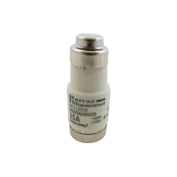 Fusible bouteille d02 (e18)  gg 25a - 400 vac / 250 vdc - neozed - Mersen - Ferraz - W213160