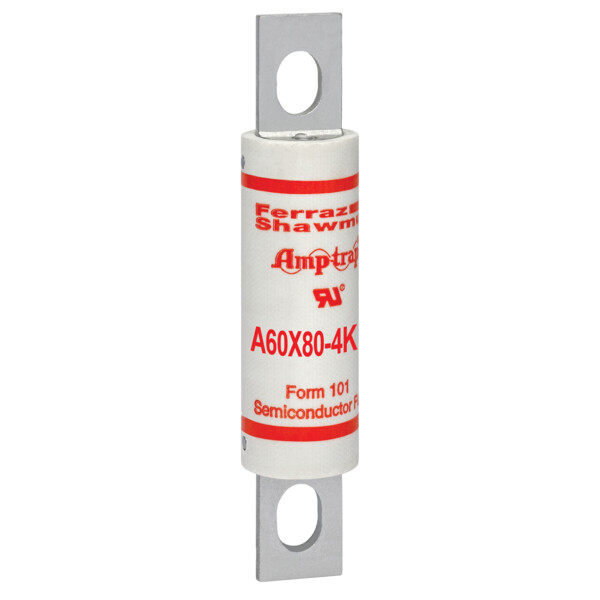 Fusible ultra rapide amp-trap® a60x 600vac 80a boulonné couteau 4k - Mersen - Ferraz - A60X80-4K