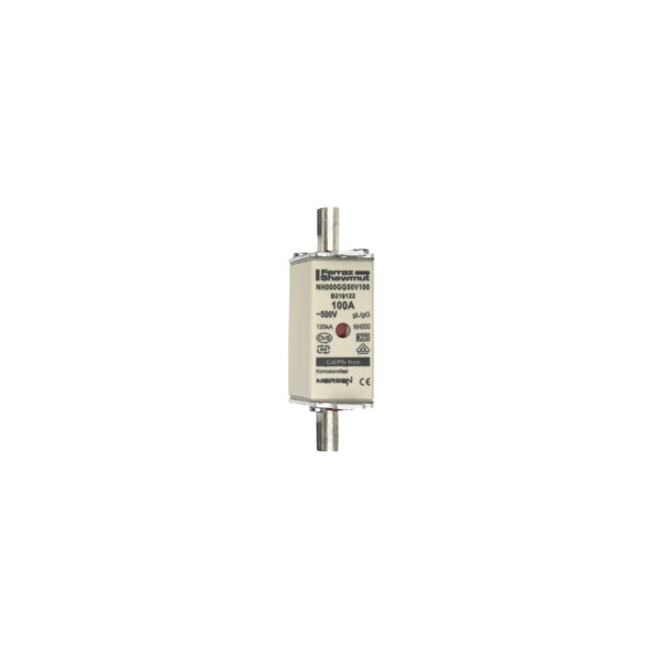 Fusible nh000 gg 500vac 100a pattes non isolées double indicateur par 3 - Mersen - Ferraz - B219122C