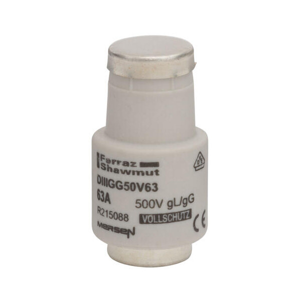 Fusible bouteille diii gg 63a - 500v - flink - Mersen - Ferraz - R215088