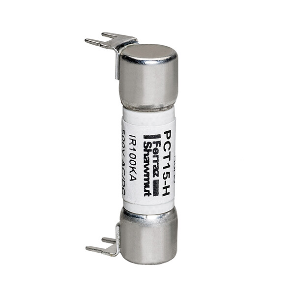 Fusible pct - midget - action temporisée 500vac 15a montage double trou - Mersen - Ferraz - PCT15-H