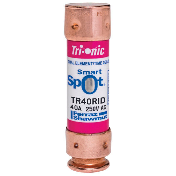 Fusible tr-r classe rk5 action temporisée 250vac 250vdc 40a capsule smartspot® - Mersen - Ferraz - TR40RID