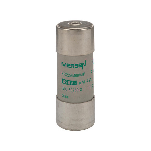 Cartouche fusible Mersen type aM 4A avec percuteur 22x58 mm 690V - Mersen - Ferraz - A217695
