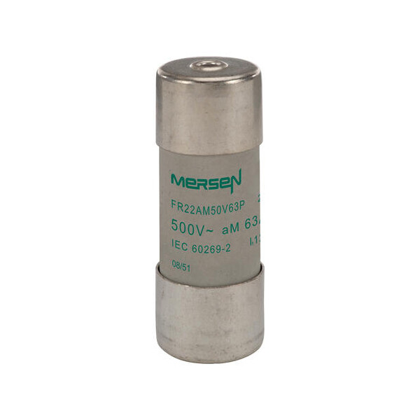 Cartouche fusible Mersen type aM 63A avec percuteur 22x58 mm 500V - Mersen - Ferraz - B217696