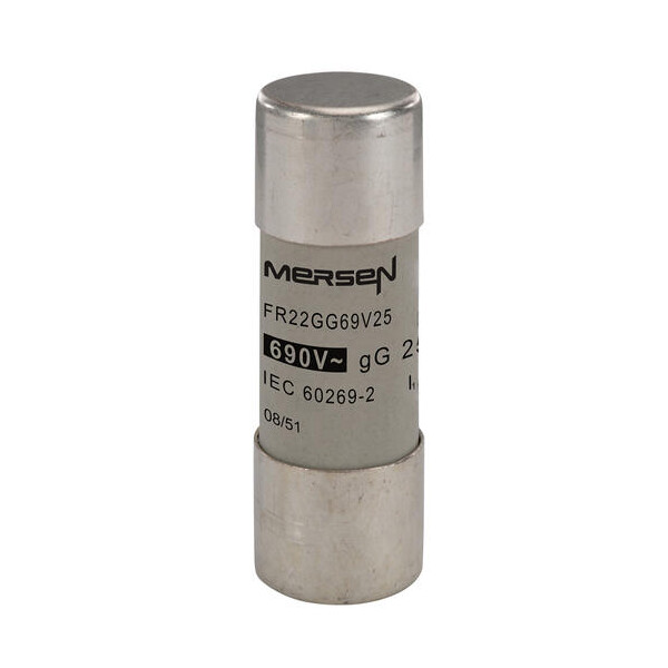 Cartouche fusible Mersen type gG 25A sans indicateur 22x58 mm 690V - Mersen - Ferraz - N212072
