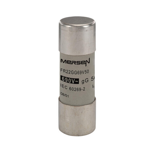 Cartouche fusible Mersen type gG 50A sans indicateur 22x58 mm 690V - Mersen - Ferraz - P214626