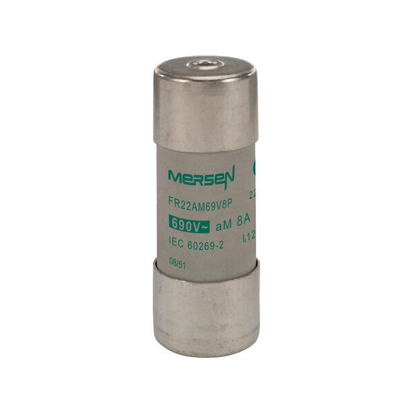 Cartouche fusible Mersen type aM 8A avec percuteur 22x58 mm 690V - Mersen - Ferraz - Q219779