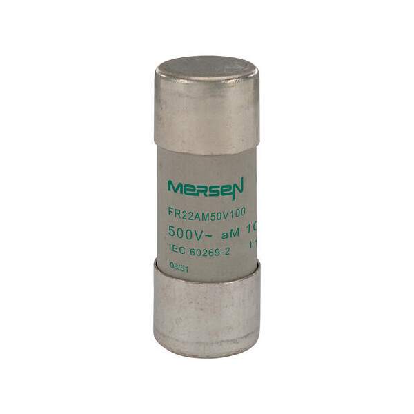 Cartouche fusible Mersen type aM 100A sans percuteur 22x58 mm 500V - Mersen - Ferraz - Y217693