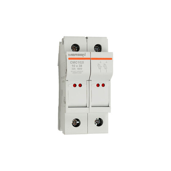 Porte-Cartouche fusible Mersen Modulostar 2P 32A pour Cartouche fusible 10x38mm IP20 avec indicateur visuel - Mersen - Ferraz - L1062702