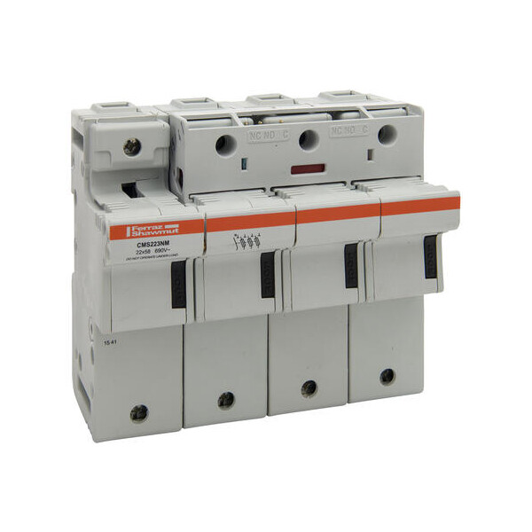 Porte-Cartouche fusible Mersen Modulostar 3P+N 125A pour Cartouche fusible 22x58mm avec microcontact IP20  - Mersen - Ferraz - T331102