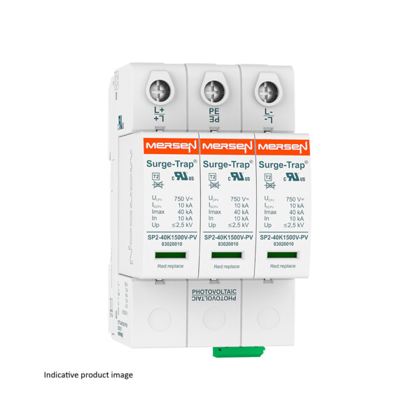 Parafoudre Mersen 3P 40kA Ucpv 1060V 3 modules Type 2 débrochable  - Mersen - Ferraz - 83020140