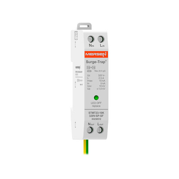 Parafoudre Mersen 2P 10kA Uc320V Type 2+3 coffret à raccordement  - Mersen - Ferraz - 83230512