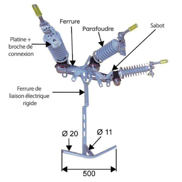 Kit eras avec parafoudre + ferrures + fixation - Michaud - BC141