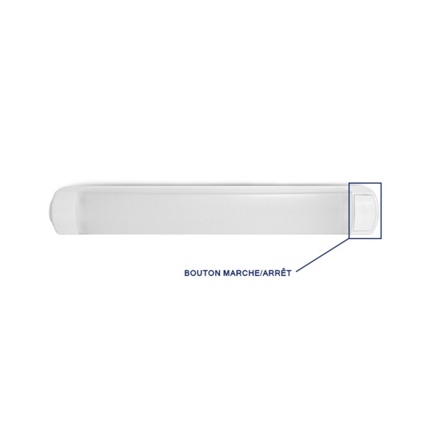 Réglette LED Compacto Salle de bain pour ampoule S19 IP44 - Miidex - 100312