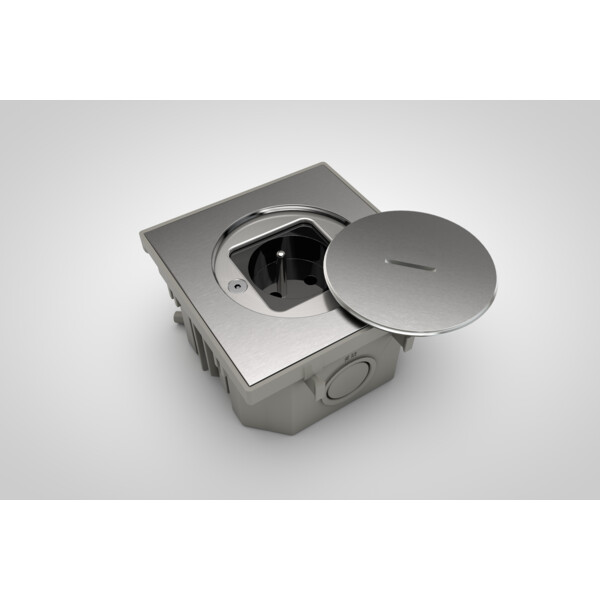 Prise de sol étanche BUBOX CLASSIC Inox 316L Br Couvercle + ouvertu std -2P+T FR - Modelec - BFC102/2
