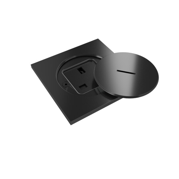 Prise de sol étanche BUBOX CLASSIC Inox 316L Noir Couvercle ouv std - Prise UK - Modelec - BFC104/22