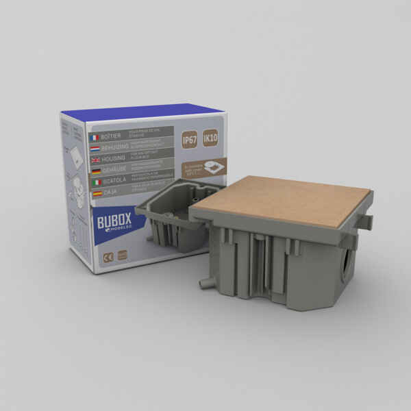 Boitier d'encastrement pour Prise de sol étanche BUBOX CLASSIC 100x100x59mmmm - Modelec - BFC160