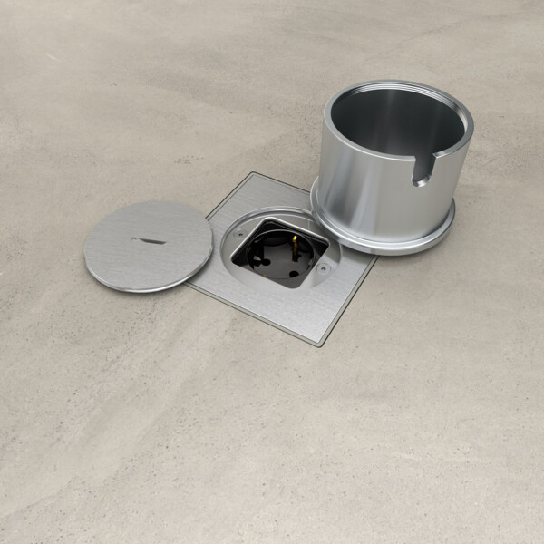 Accessoire pour Prise de sol étanche BUBOX - rehausse AQUASTOP Inox 316L Brossé - Modelec - BFK107/2