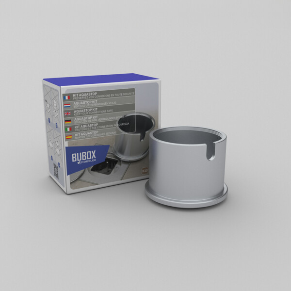 Accessoire pour Prise de sol étanche BUBOX - rehausse AQUASTOP Alu Champagne - Modelec - BFK107/91