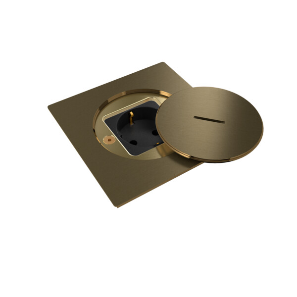 Prise de sol étanche BUBOX LINE Inox 316L Bronze Couvercle + bouchon -SHUKO NOIR - Modelec - BFL101/23