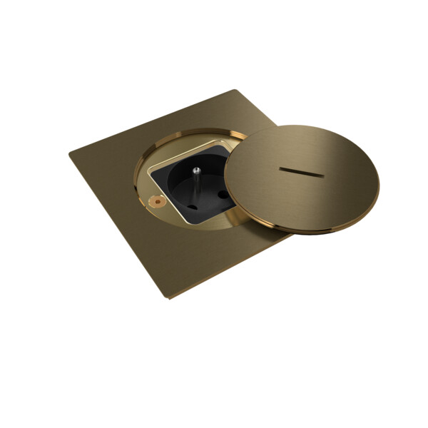 Prise de sol étanche BUBOX LINE Inox 316L Bronze Couvercle + bouchon -2P+T FR - Modelec - BFL102/23