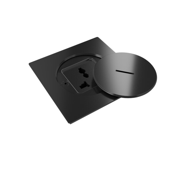 Prise de sol étanche BUBOX LINE Inox 316L NoirCouvercle ouv std - Prise multi - Modelec - BFL105/22