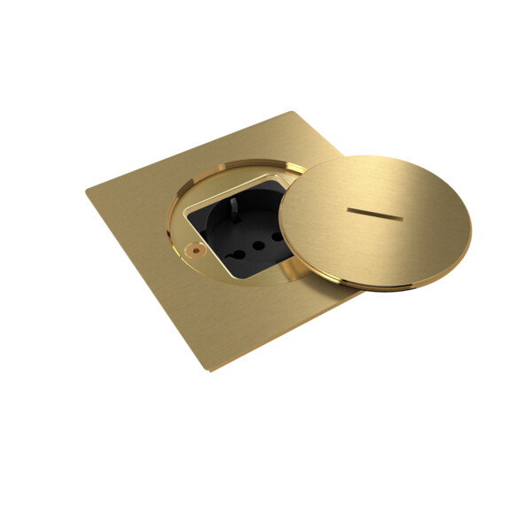 Prise de sol étanche BUBOX LINE LTB Couvercle + Ouv std - PC Schuko NOIR - Modelec - BFL1073/1