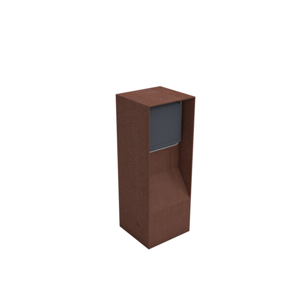 Borne de jardin Inox IP55 BUBOX BOJA Corten 23CM + Prise Witty - Modelec - BJC231037-26