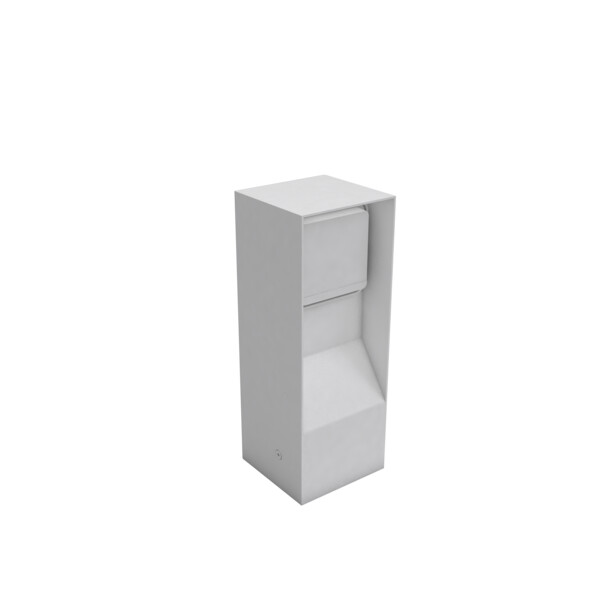 Borne de jardin Inox IP55 BUBOX BOJA Blanc mat 23CM + Adaptateur 45x45 - Modelec - BJC231045-21