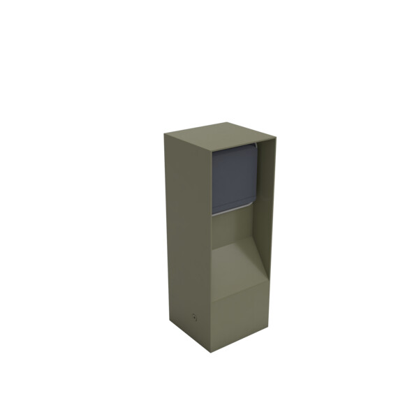 Borne de jardin Inox IP55 BUBOX BOJA Vert sauge 23CM + Prise Witty + piquet - Modelec - BJC231137-27