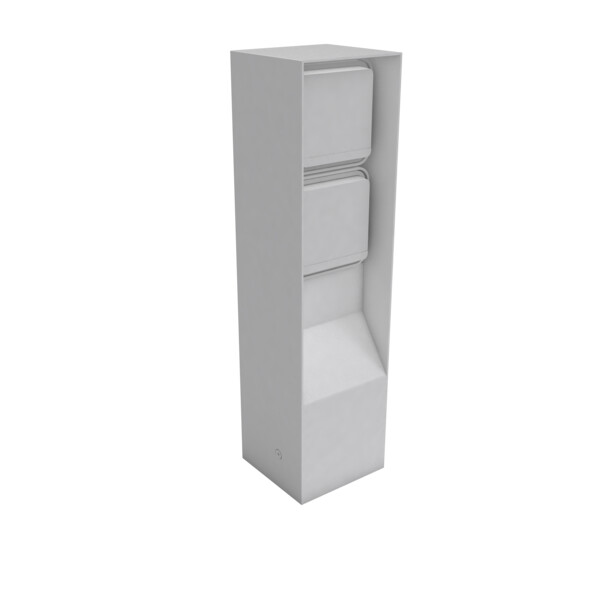 Borne de jardin Inox IP55 BUBOX BOJA Blanc mat 33CM + 2x Prise SCHUKO - Modelec - BJC332002-21