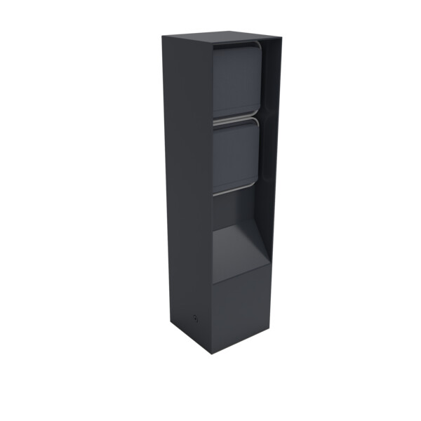 Borne de jardin Inox IP55 BUBOX BOJA Anthracite mat 33CM + 2x prise Witty - Modelec - BJC332037-24