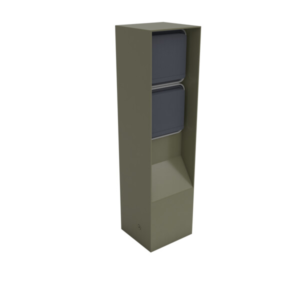 Borne de jardin Inox IP55 BUBOX BOJA Vert sauge 33CM + 2x prise Witty - Modelec - BJC332037-27
